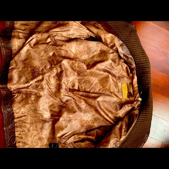 Guess Brown Leather Jacket - Picture 6 of 7